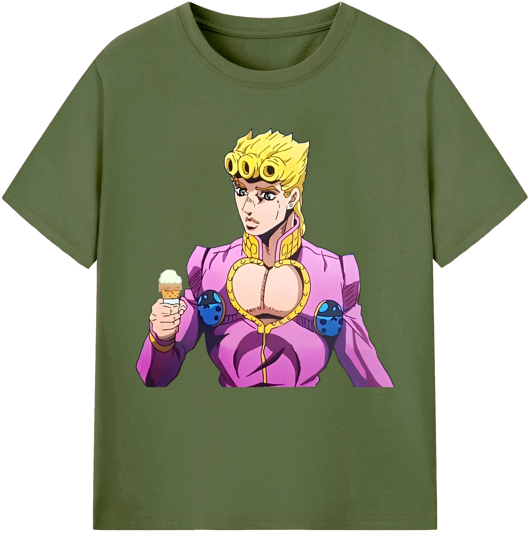 （画像用） ジョジョの奇妙な冒険 ジョルノ?ジョバァーナ JoJo's Bizarre Adventure Giorno Giovanna 綿100％半袖Tシャツ（フロントプリント）